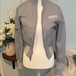 Women’s Members Only Light Gray Bomber Jacket, Small